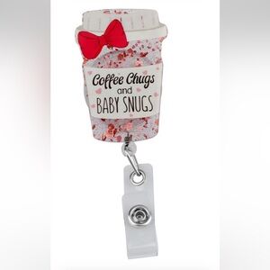 Glitter Acrylic Newborn Baby Badge Reel Retractable ID Badge Holder